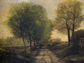 Laan bij een kleine stad